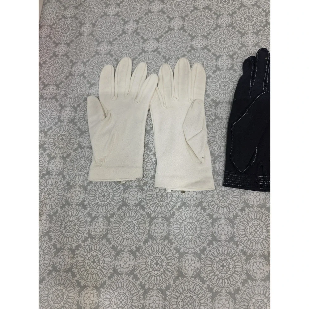 Vintage Opera Gloves Set White Black Brown Long Formal‎ Evening Party Driving